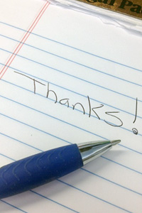 Saying thanks