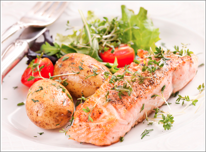 Lemon Herbed Salmon with Baked Potato